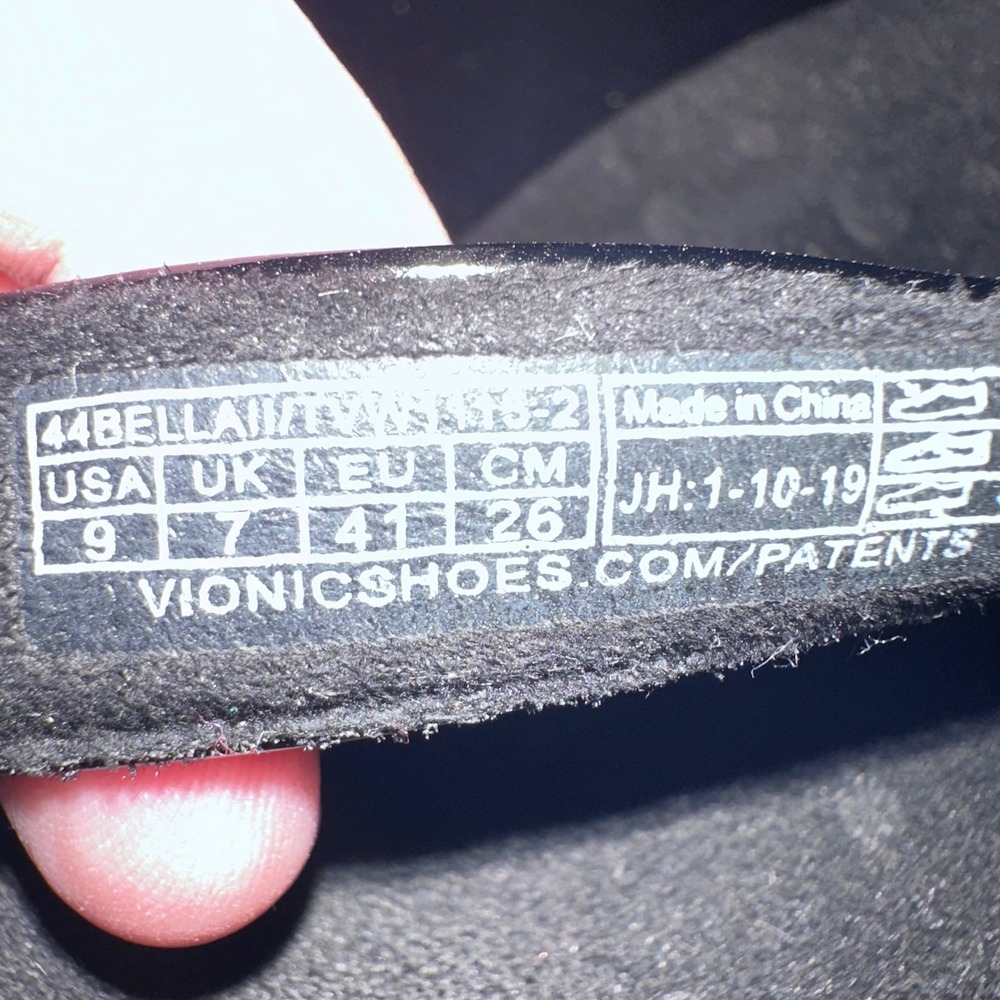 Vionic Bella II Black Patent Bow Flip Flop Sandals Orthotic Womens Size 9 - Picture 8 of 8